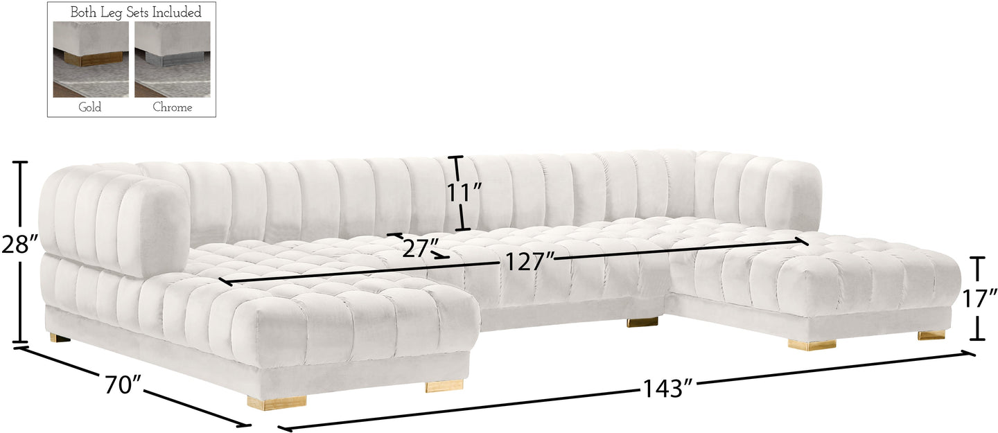 Gwen Velvet 3pc. Sectional (3 Boxes) - Sterling House Interiors (7679011389688)