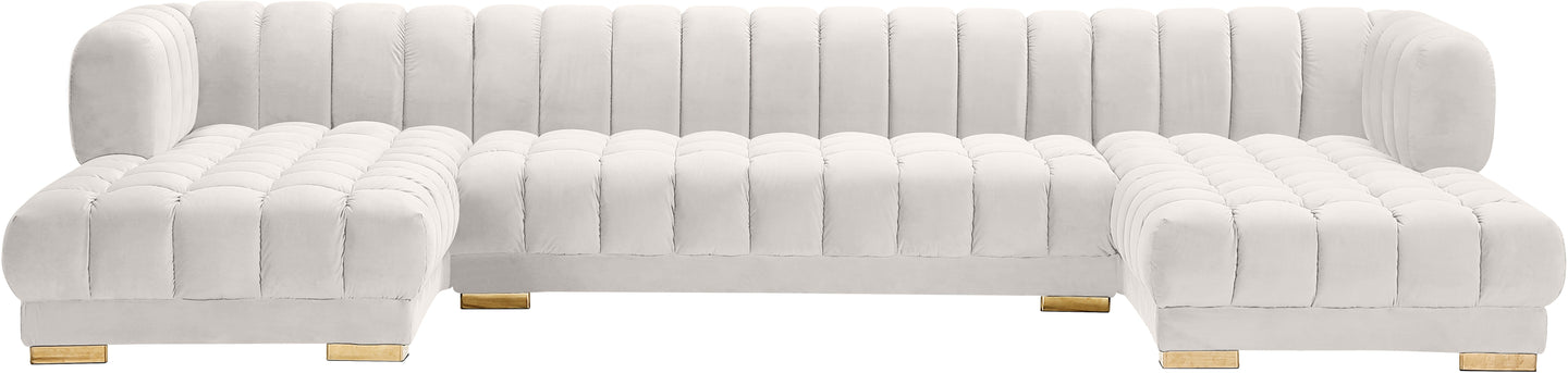 Gwen Velvet 3pc. Sectional (3 Boxes) - Sterling House Interiors (7679011389688)