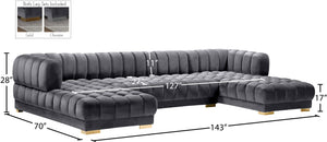Gwen Velvet 3pc. Sectional (3 Boxes) - Sterling House Interiors (7679011389688)
