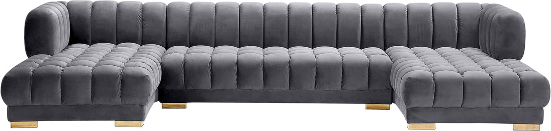 Gwen Velvet 3pc. Sectional (3 Boxes) - Sterling House Interiors (7679011389688)