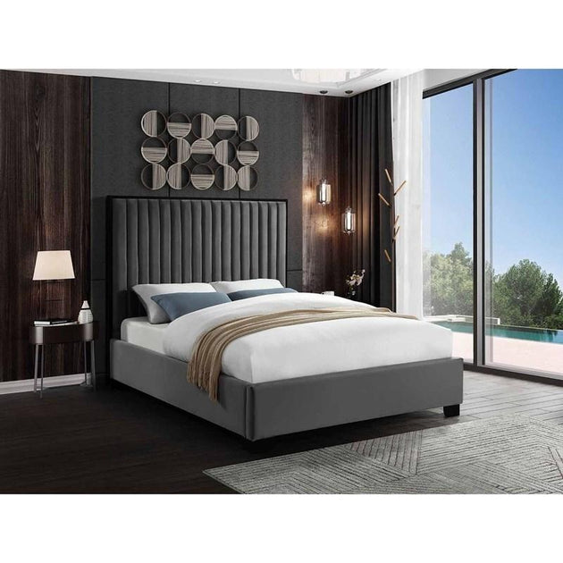 5545 Bianca Velvet Upholstered Bed - Furniture Depot