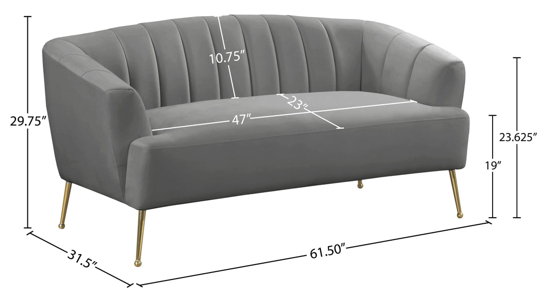 Tori Velvet Loveseat - Furniture Depot