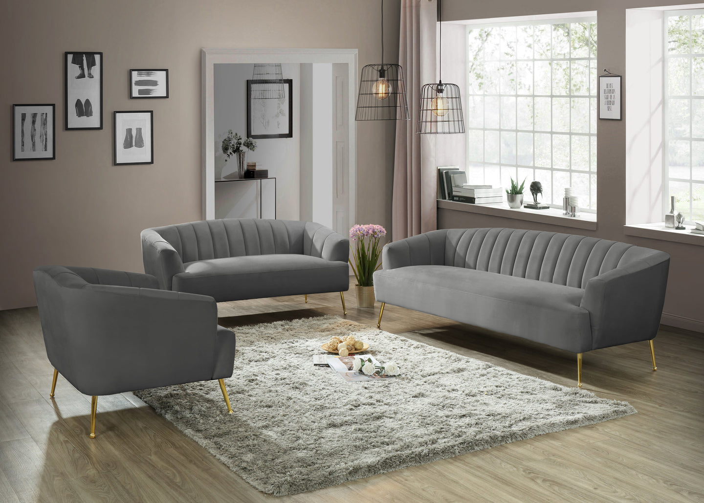 Tori Velvet Loveseat - Furniture Depot