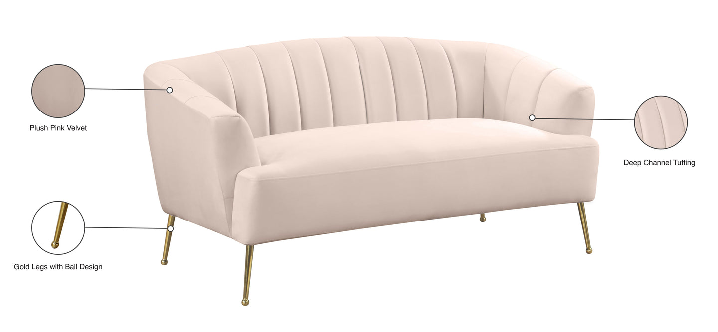 Tori Velvet Loveseat - Furniture Depot