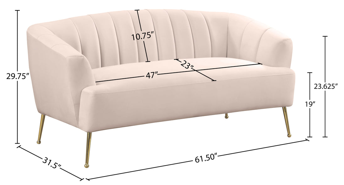 Tori Velvet Loveseat - Furniture Depot