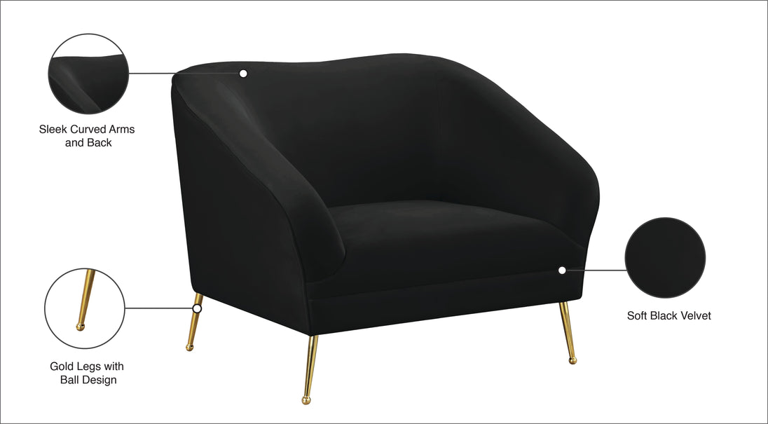 Hermosa Velvet Chair - Furniture Depot