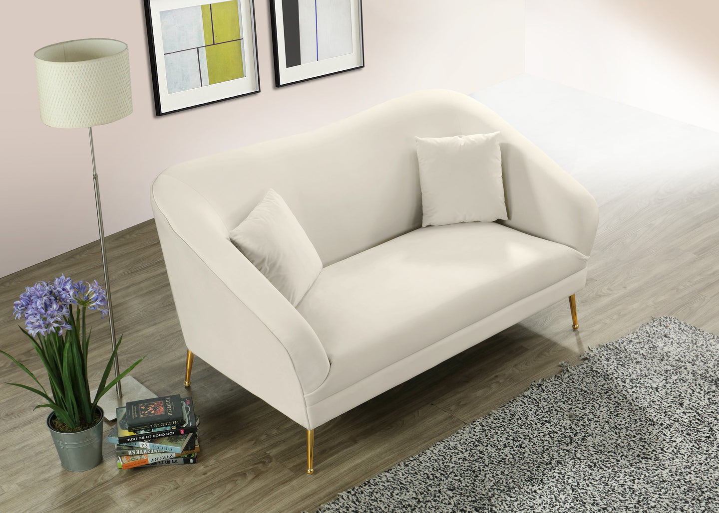 Hermosa Velvet Loveseat - Furniture Depot