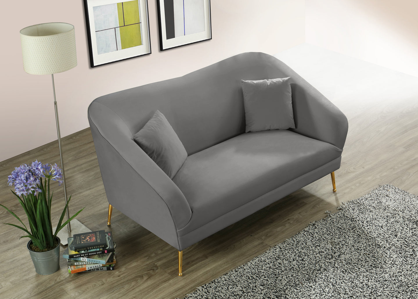 Hermosa Velvet Loveseat - Furniture Depot