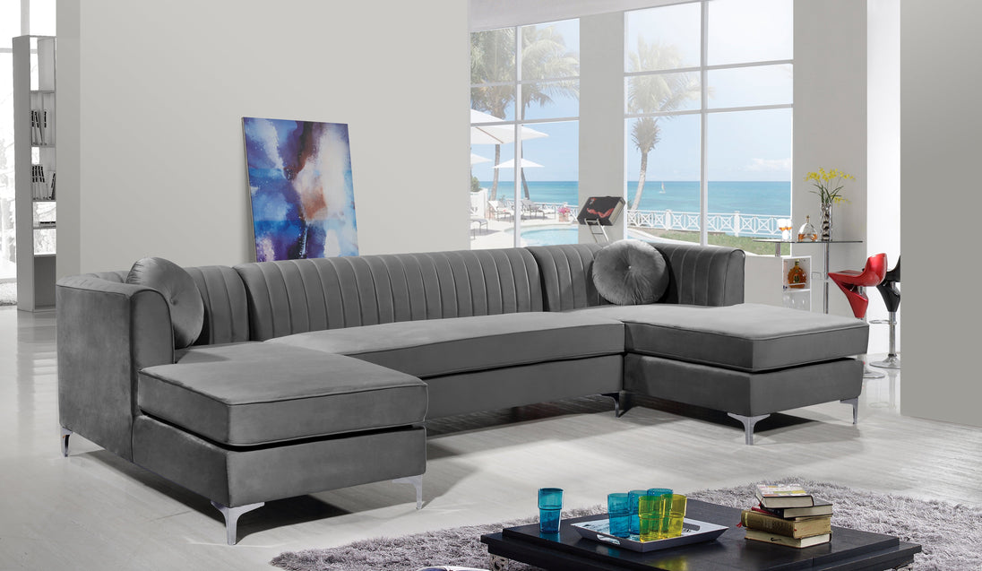 Graham Velvet 3pc. Sectional - Furniture Depot