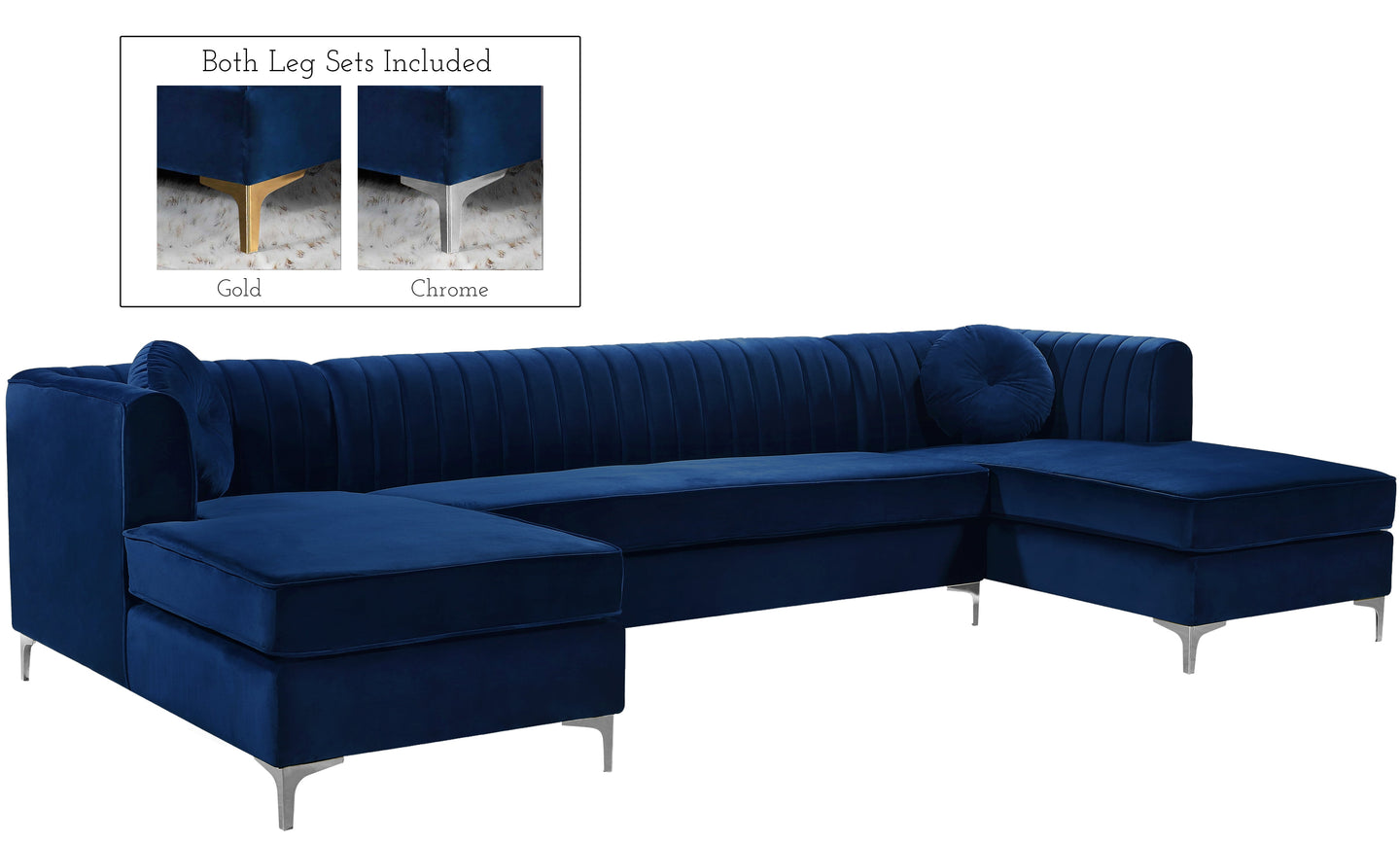 Graham Velvet 3pc. Sectional - Furniture Depot