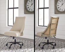 Load image into Gallery viewer, Realyn White / Brown 2 Pc. Home Office Lift Top Desk, Swivel Desk Chair