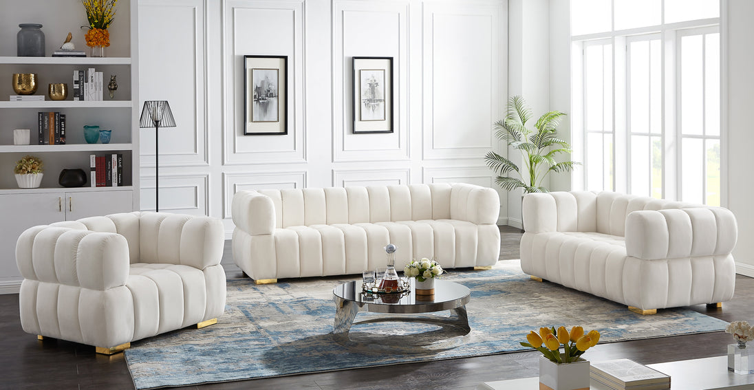 Gwen Velvet Loveseat - Furniture Depot