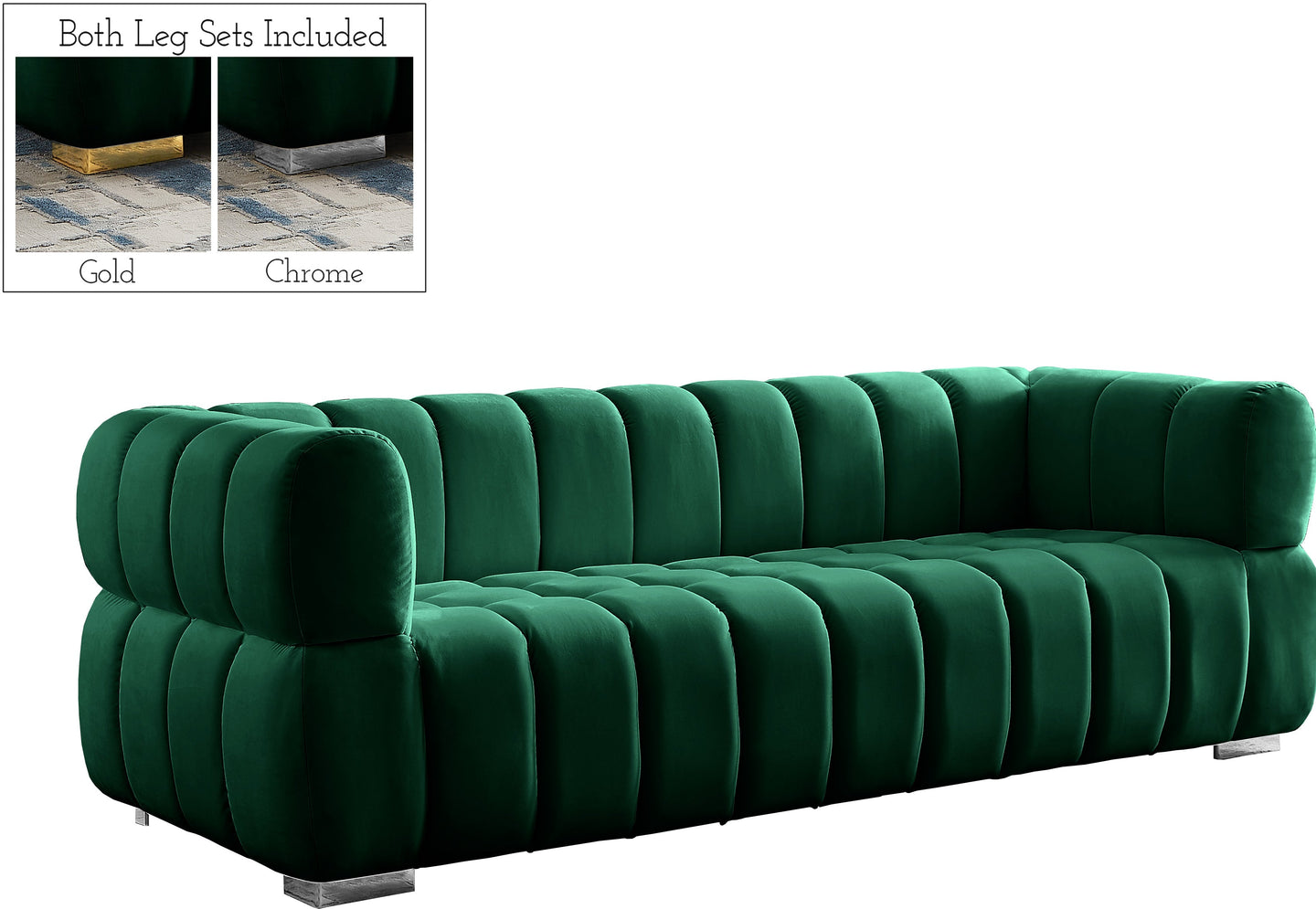 Gwen Velvet Sofa - Furniture Depot