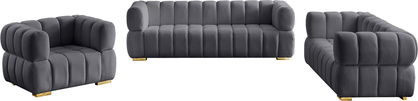 Gwen Velvet Loveseat - Furniture Depot