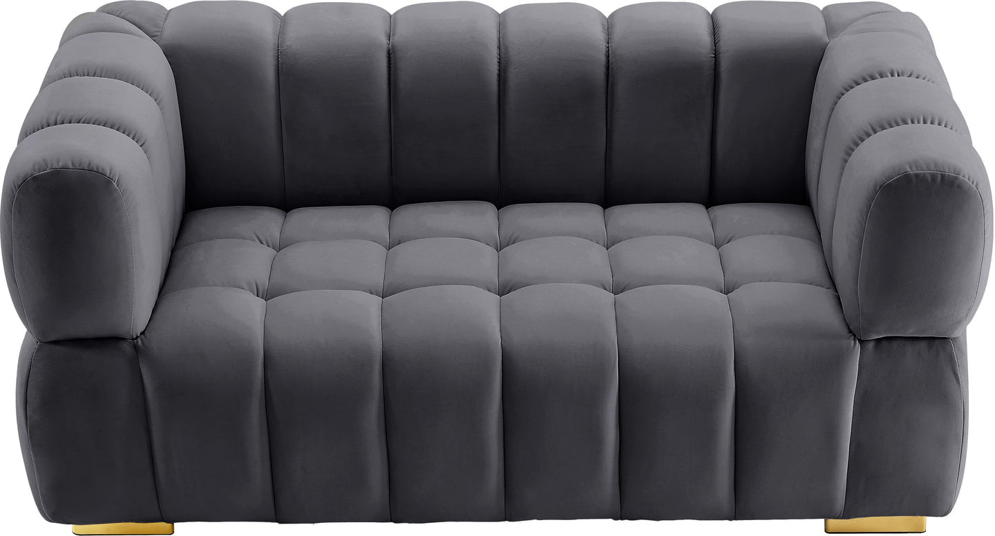 Gwen Velvet Loveseat - Furniture Depot