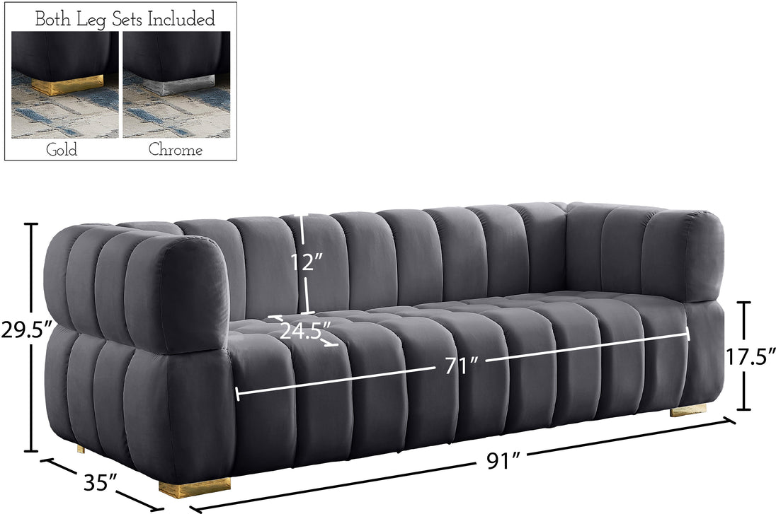 Gwen Velvet Sofa - Furniture Depot