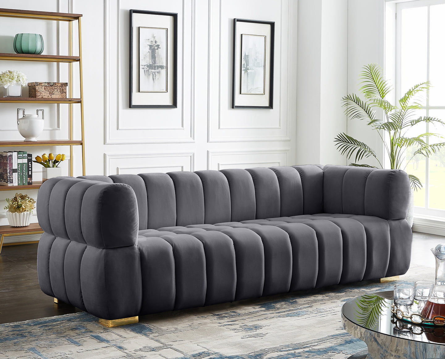 Gwen Velvet Sofa - Furniture Depot