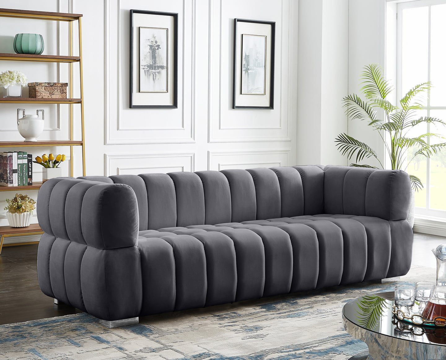 Gwen Velvet Sofa - Furniture Depot