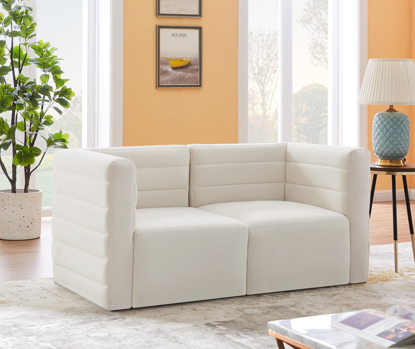 Quincy Velvet Modular Sofa - Furniture Depot