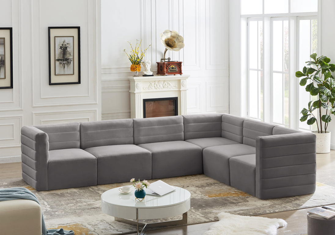 Quincy Velvet Modular Sectional - Furniture Depot