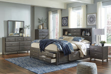 Load image into Gallery viewer, Caitbrook Gray Storage Bed With 8 Drawers - king