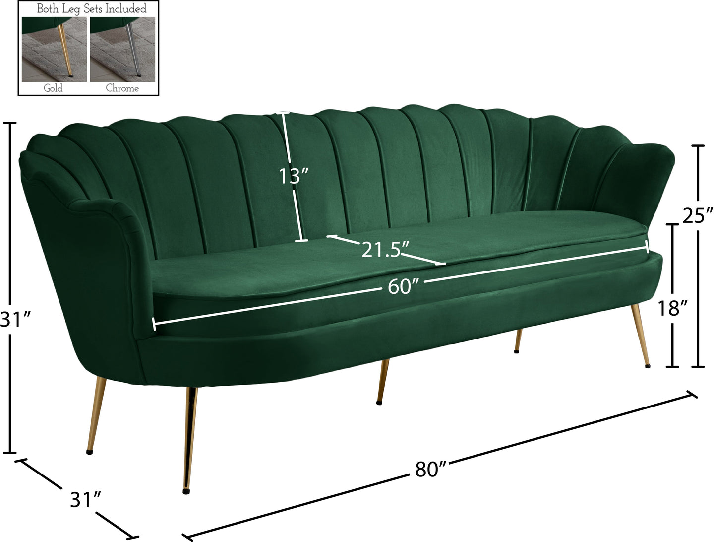 Gardenia Velvet Sofa - Furniture Depot