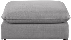 Mackenzie Grey Durable Linen Ottoman - Furniture Depot (7679013847288)