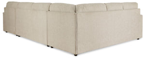 Edenfield Linen 4 Pc. Right Arm Facing Corner Chaise 3 Pc Sectional, Ottoman