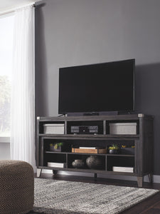 Todoe Gray 2 Pc. 65" TV Stand With Wide Fireplace Insert