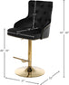 Claude Black Velvet Adjustable Stool - Furniture Depot