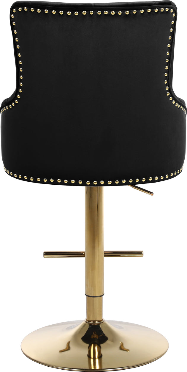 Claude Black Velvet Adjustable Stool - Furniture Depot