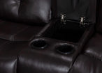 Marcela Manual Recliner Sectional Sofa Dark Brown Gel Leather - Furniture Depot