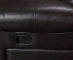 Marcela Manual Recliner Sectional Sofa Dark Brown Gel Leather - Furniture Depot