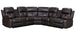 Marcela Manual Recliner Sectional Sofa Dark Brown Gel Leather - Furniture Depot