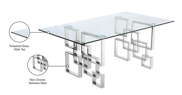 Alexis Chrome Dining Table - Furniture Depot (7679015846136)