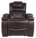 Warnerton PWR Recliner/ADJ Headrest chair - Chocolate - Furniture Depot (6217032794285)