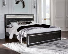 Load image into Gallery viewer, Kaydell Black Upholstered Glitter Panel Bed