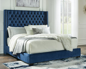 Coralayne Blue 4 Pc. Dresser, Mirror, Panel Bed - King