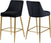 Karina Black Velvet Stool - Furniture Depot