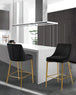 Karina Black Velvet Stool - Furniture Depot