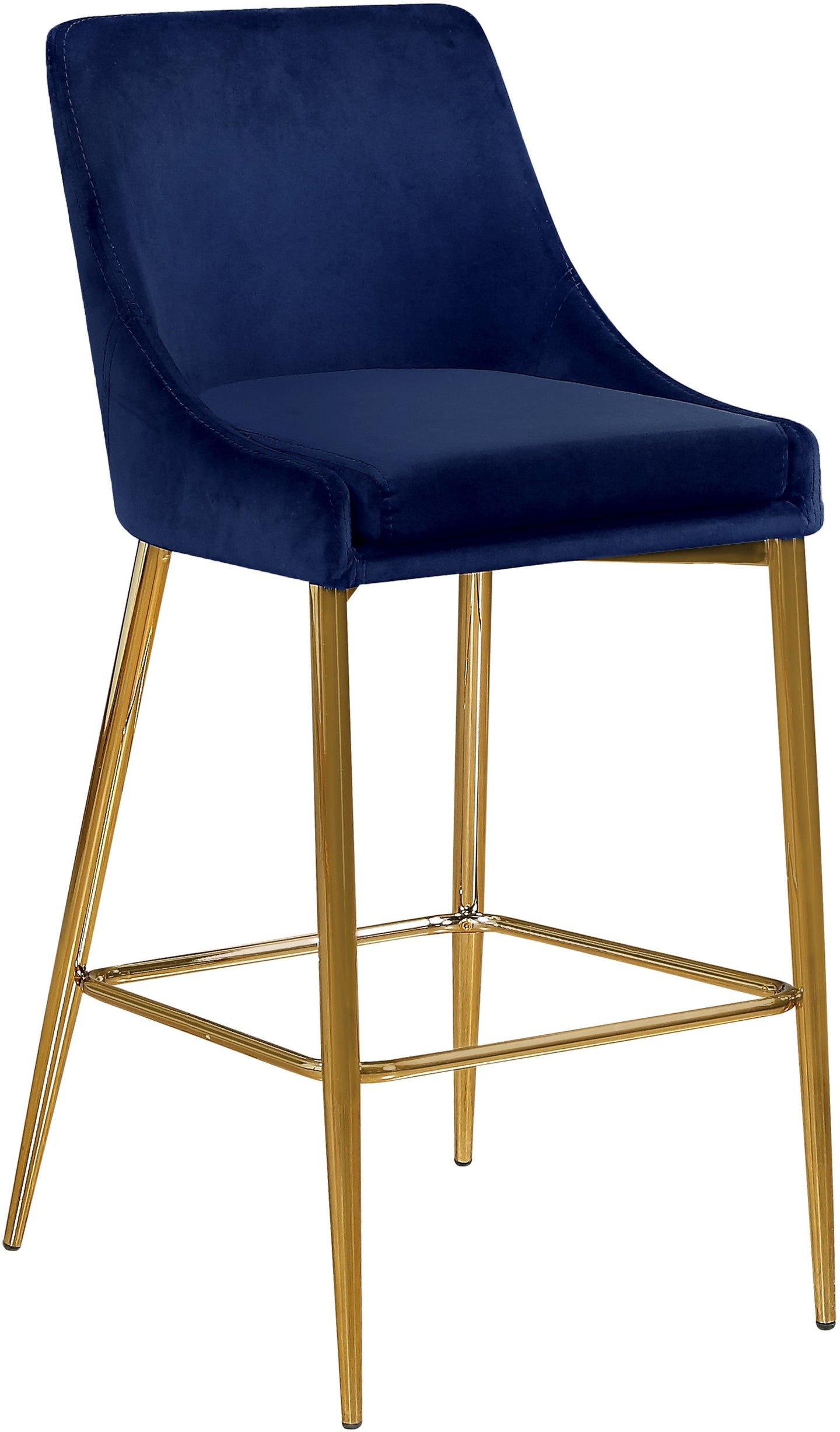 Karina Black Velvet Stool - Furniture Depot