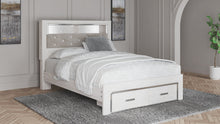 Load image into Gallery viewer, Altyra White Queen Panel Bookcase Bed With Footboard Storage