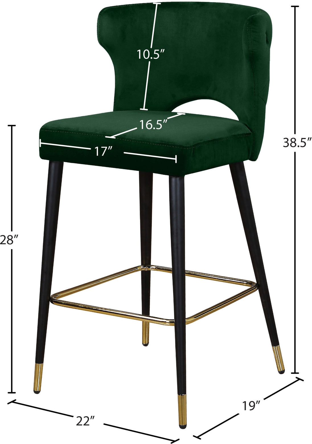 Kelly Velvet Stool - Furniture Depot