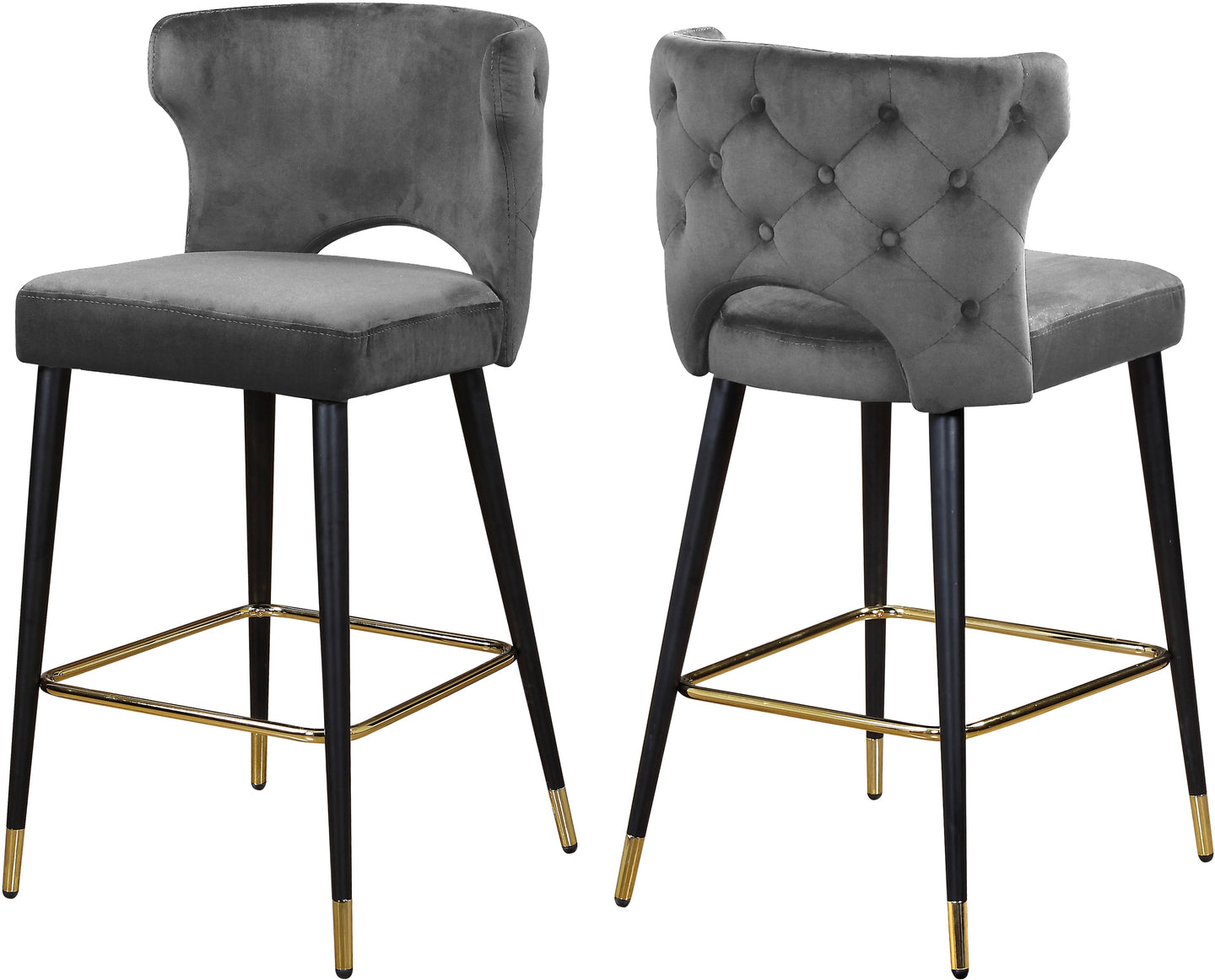 Kelly Velvet Stool - Furniture Depot