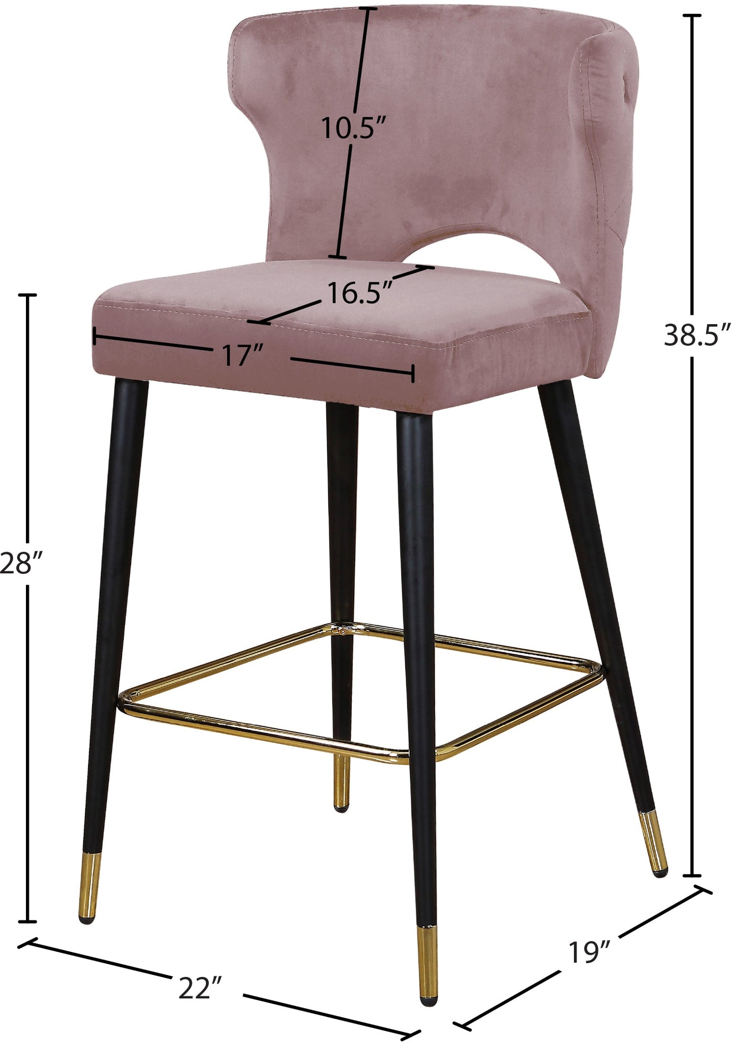 Kelly Velvet Stool - Furniture Depot