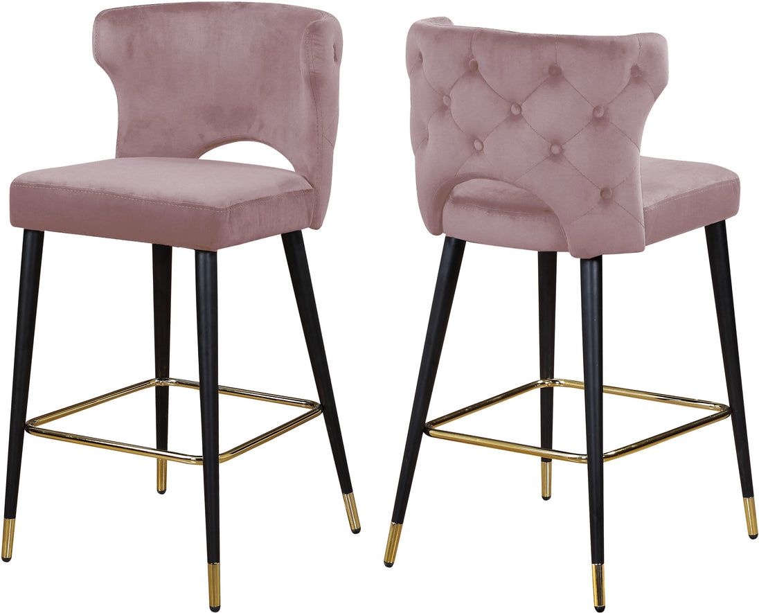 Kelly Velvet Stool - Furniture Depot