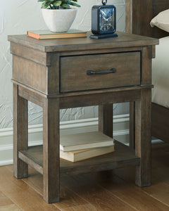Shamryn Grayish Brown 5 Pc. Dresser, Mirror, Panel Bed, 2 Nightstands