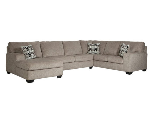 Ballinasloe 3 Piece LAF Chaise Sectional Platinum - Furniture Depot