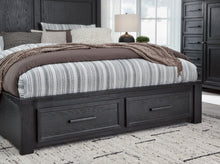 Load image into Gallery viewer, Foyland Black / Brown Panel Storage Bed - King