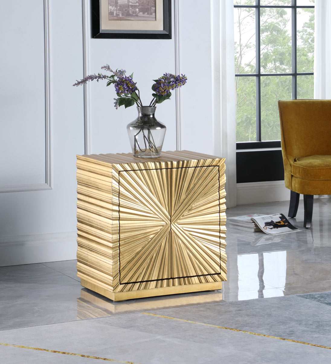 Golda Gold Side Table - Furniture Depot (7679017517304)